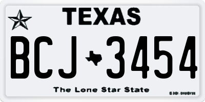 TX license plate BCJ3454