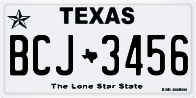 TX license plate BCJ3456