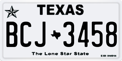 TX license plate BCJ3458