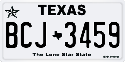 TX license plate BCJ3459