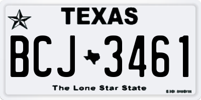 TX license plate BCJ3461