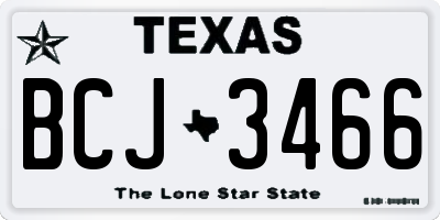TX license plate BCJ3466