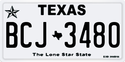 TX license plate BCJ3480