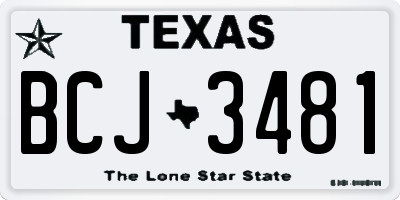 TX license plate BCJ3481