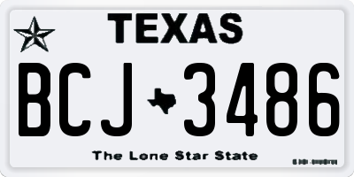 TX license plate BCJ3486