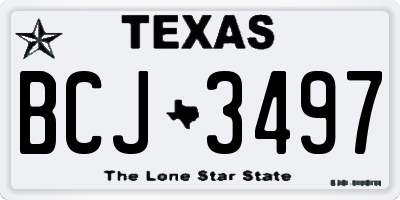 TX license plate BCJ3497