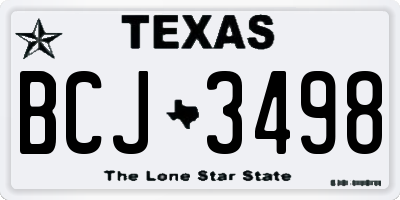 TX license plate BCJ3498