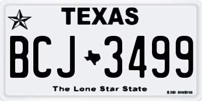 TX license plate BCJ3499