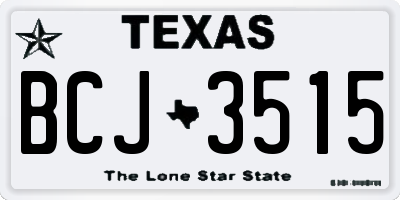 TX license plate BCJ3515