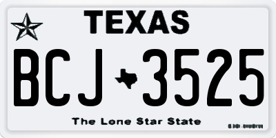 TX license plate BCJ3525