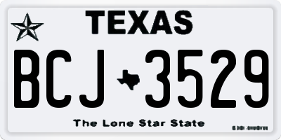 TX license plate BCJ3529