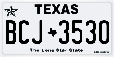 TX license plate BCJ3530