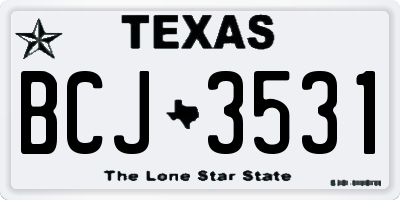 TX license plate BCJ3531