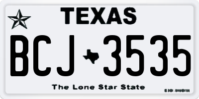 TX license plate BCJ3535