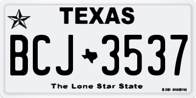 TX license plate BCJ3537