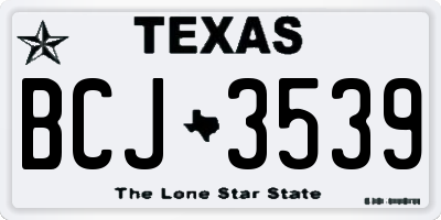 TX license plate BCJ3539