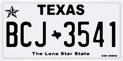TX license plate BCJ3541