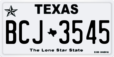 TX license plate BCJ3545