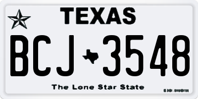 TX license plate BCJ3548