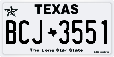 TX license plate BCJ3551