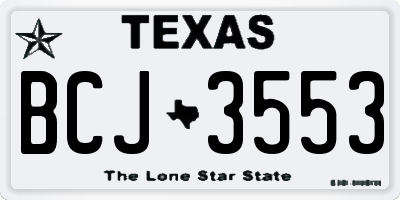 TX license plate BCJ3553