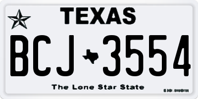 TX license plate BCJ3554