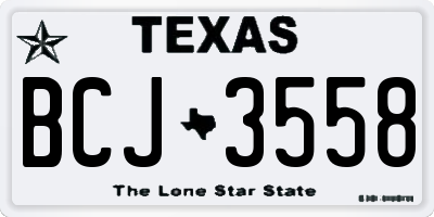 TX license plate BCJ3558