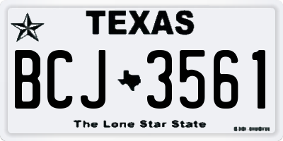 TX license plate BCJ3561