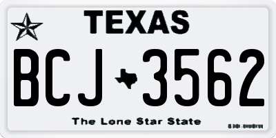TX license plate BCJ3562
