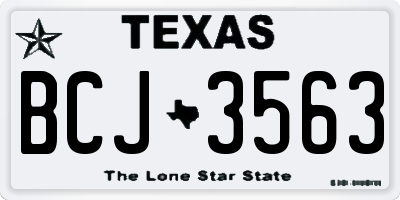 TX license plate BCJ3563
