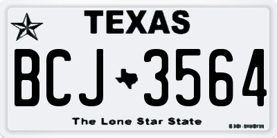 TX license plate BCJ3564