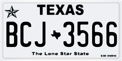 TX license plate BCJ3566