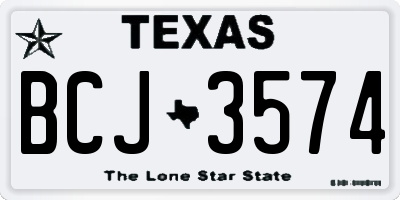 TX license plate BCJ3574