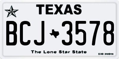 TX license plate BCJ3578