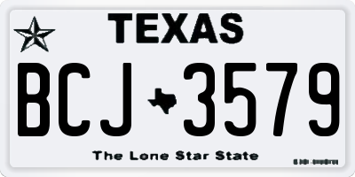 TX license plate BCJ3579