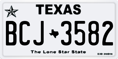 TX license plate BCJ3582