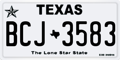 TX license plate BCJ3583