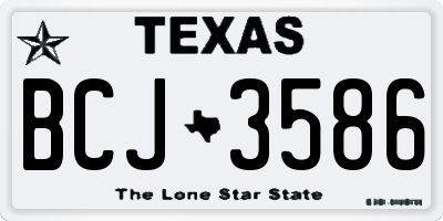 TX license plate BCJ3586
