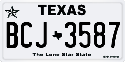 TX license plate BCJ3587