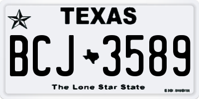 TX license plate BCJ3589