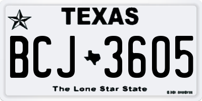 TX license plate BCJ3605