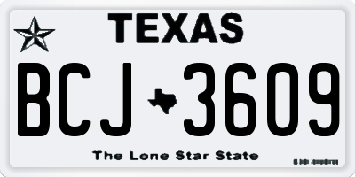 TX license plate BCJ3609