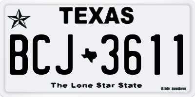 TX license plate BCJ3611