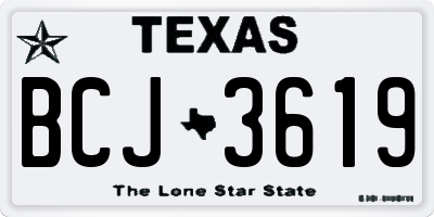TX license plate BCJ3619