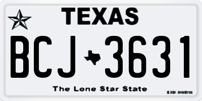 TX license plate BCJ3631