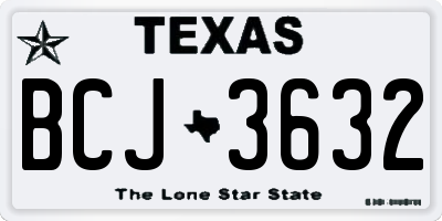 TX license plate BCJ3632