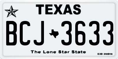TX license plate BCJ3633