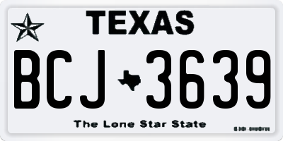 TX license plate BCJ3639