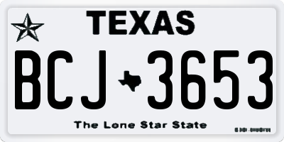 TX license plate BCJ3653