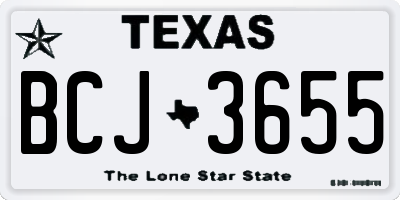 TX license plate BCJ3655